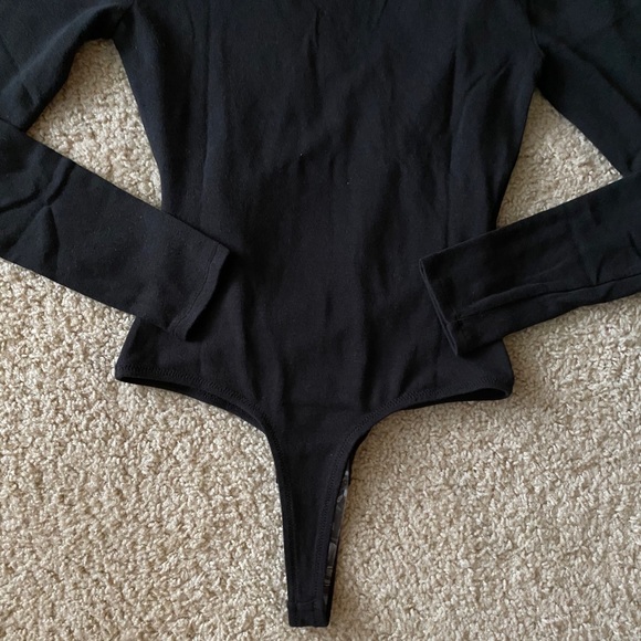 Madewell Black Long Sleeve Thong Bodysuit Sz S - Picture 7 of 11